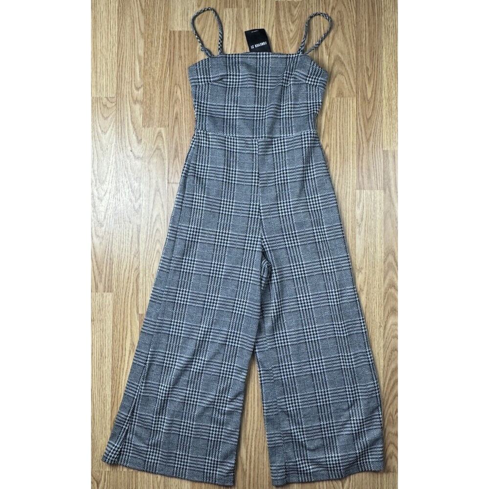 Stylish Gray Plaid Jumpsuit